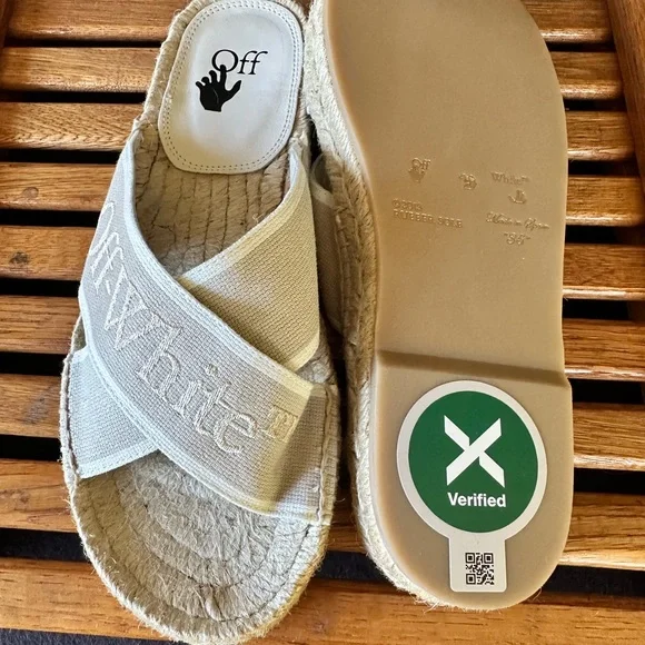 NEW OFF WHITE Elegant Cream Espadrille Sandals - Picture 8 of 8